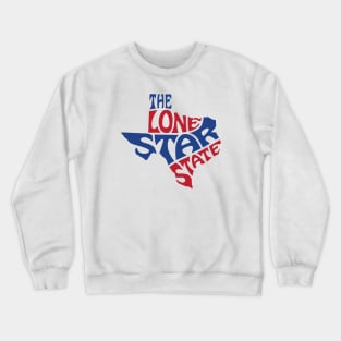 Texas Shape Lone Star State Red Blue Crewneck Sweatshirt